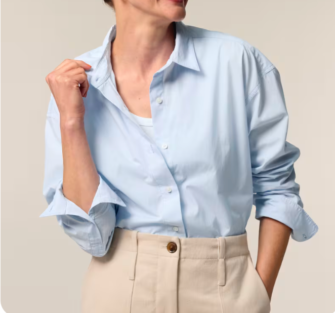 La chemise femme en popeline coupe Relaxed