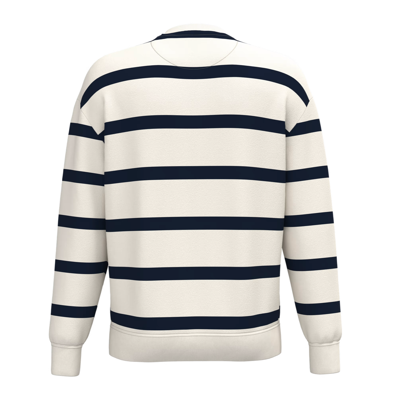 Sweat-shirt écoresponsable à col rond à rayures et épaules tombantes