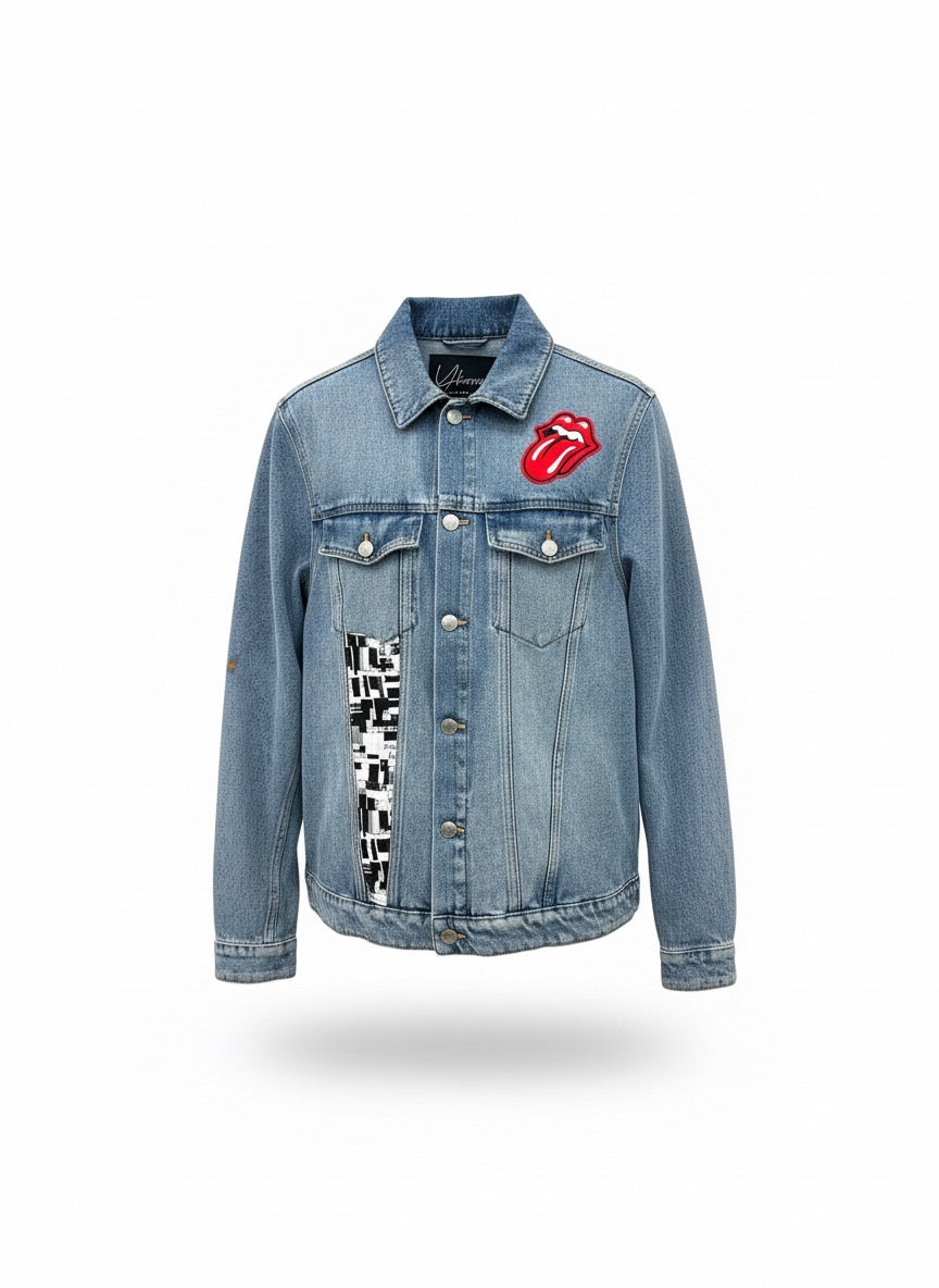 Veste en Jean Upcyclée Custom – Œuvre Unique Peinte à la Main