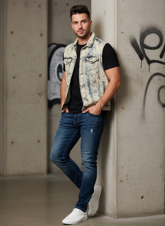 Veste sans manches upcyclée – Pièce unique